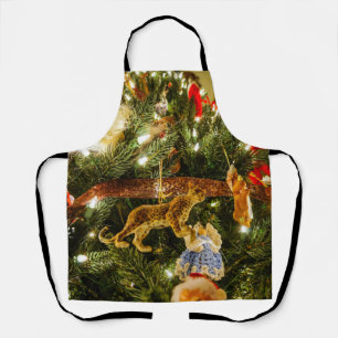 Op het kerstboomschort kijken schort