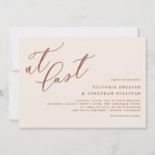 Op het laatste terracotta Modern Calligraphy Weddi Kaart (Voorkant)