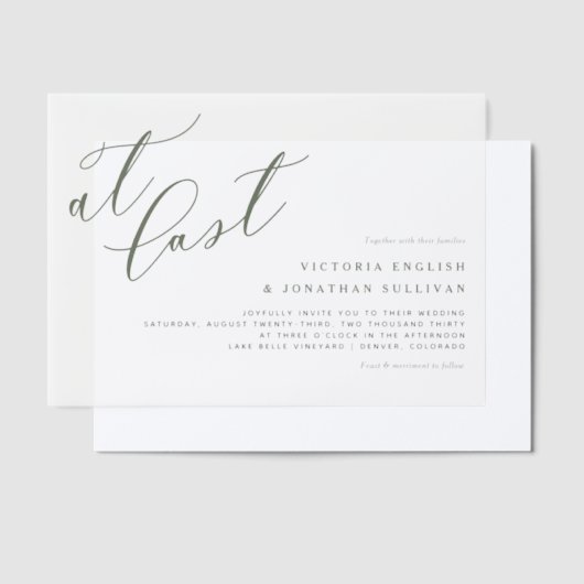 Op het laatste terracotta Modern Calligraphy Weddi Vellum Uitnodigingen (Offset)