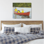 Op het Lake Canvas Afdruk (Insitu (Slaapkamer))