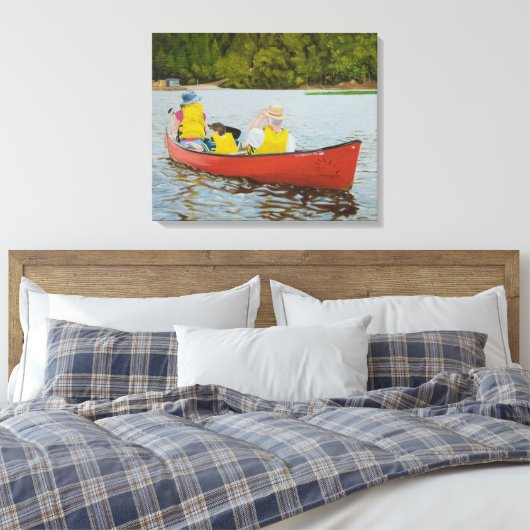 Op het Lake Canvas Afdruk (Insitu (Slaapkamer))