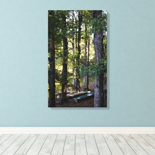 Op het meer canvas afdruk (Insitu (Houten vloer))