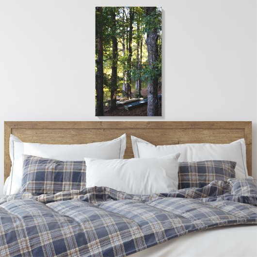 Op het meer canvas afdruk (Insitu (Slaapkamer))