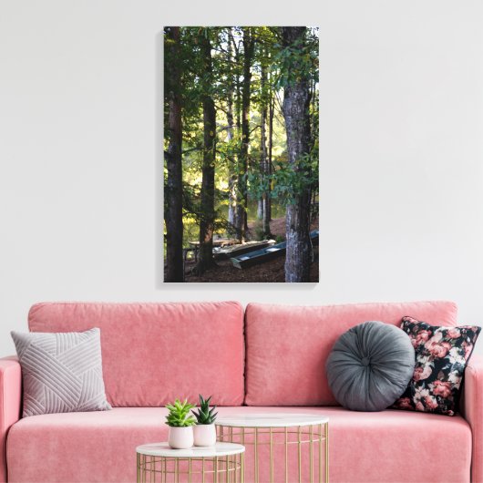 Op het meer canvas afdruk (Insitu (Woonkamer))