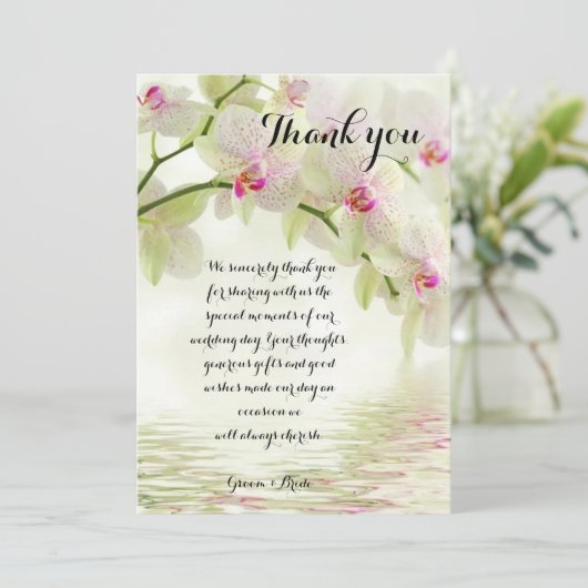 Op het moment van de bruiloft bedankkaart (Staand voorkant)