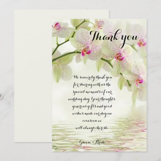Op het moment van de bruiloft bedankkaart (Voorkant / Achterkant)