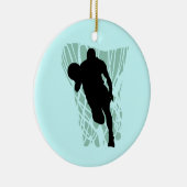 Op het net van Basketball Tshirts en cadeaus Keramisch Ornament (Rechts)