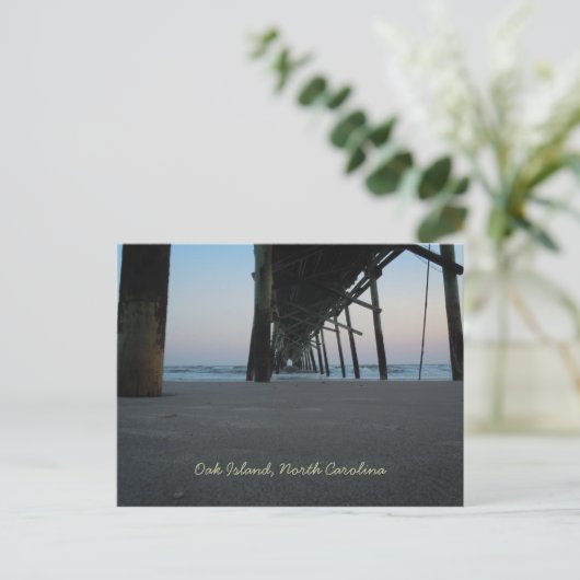 Op het niveau van de Zee - Oak Island, NC Briefkaart (Staand voorkant)