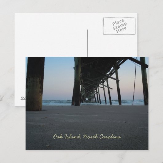 Op het niveau van de Zee - Oak Island, NC Briefkaart (Voorkant / Achterkant)