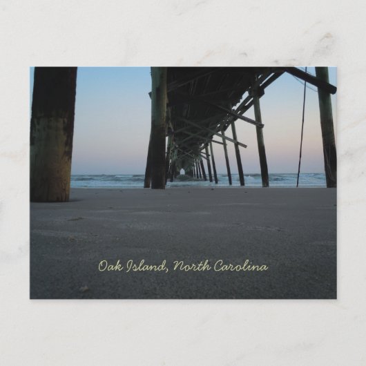 Op het niveau van de Zee - Oak Island, NC Briefkaart (Voorkant)