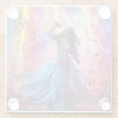 Op het podium met digitale muziek glazen onderzetter (Achterkant)