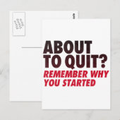 Op het punt om te stoppen? Onthoud waarom je met m Briefkaart (Voorkant / Achterkant)