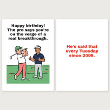 Op het punt van een doorbraak: Golf verjaardagskaa