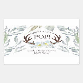 Op het punt van Pop Deer Antler Mini Champagne Lab Rechthoekige Sticker