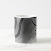 Op het raster: abstract grijs, zwart en wit koffiemok (Center)