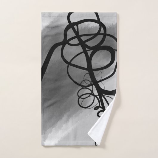 Op het Raster: Abstract Grijs, Zwart & Wit Bad Handdoek (Handdoek)
