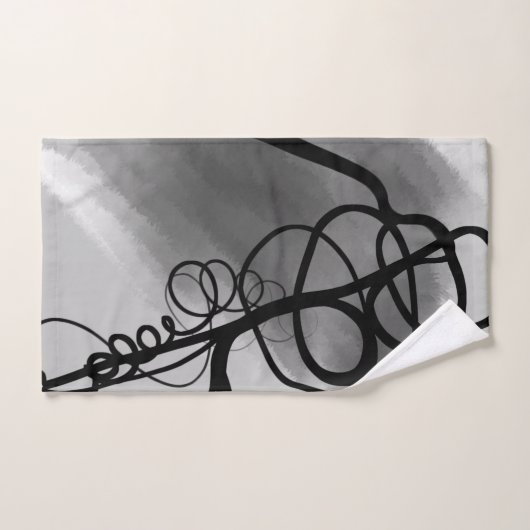 Op het Raster: Abstract Grijs, Zwart & Wit Bad Handdoek (Handdoek)