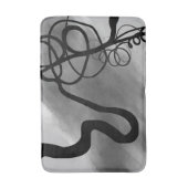 Op het Raster: Abstract Grijs, Zwart & Wit Badmat (Voorkant Verticaal)