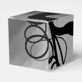 Op het Raster: Abstract Grijs, Zwart & Wit Bedankdoosjes (Voorkant Zijde)