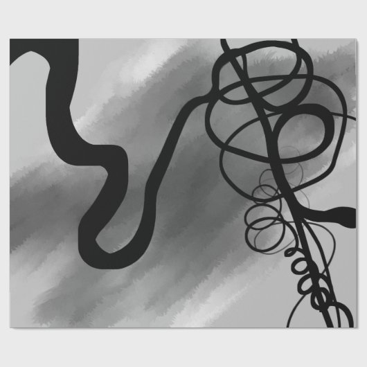 Op het Raster: Abstract Grijs, Zwart & Wit Cadeaupapier (Vlak)