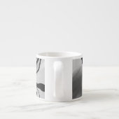 Op het Raster: Abstract Grijs, Zwart & Wit Espresso Kop (Achterkant)