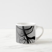 Op het Raster: Abstract Grijs, Zwart & Wit Espresso Kop (Rechts)