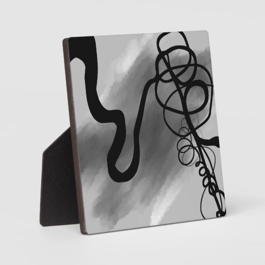 Op het Raster: Abstract Grijs, Zwart & Wit Fotoplaat (Voorkant)