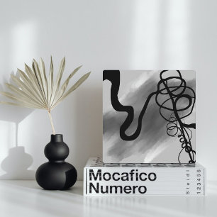 Op het Raster: Abstract Grijs, Zwart & Wit Fotoplaat