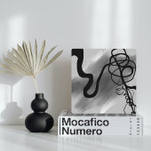 Op het Raster: Abstract Grijs, Zwart & Wit Fotoplaat