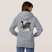 Op het Raster: Abstract Grijs, Zwart & Wit Hoodie (Achterkant volledig)