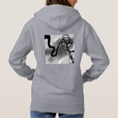Op het Raster: Abstract Grijs, Zwart & Wit Hoodie (Achterkant)