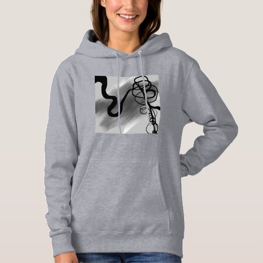 Op het Raster: Abstract Grijs, Zwart & Wit Hoodie (Voorkant)