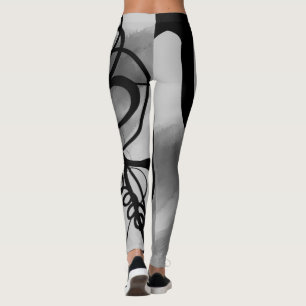 Op het Raster: Abstract Grijs, Zwart & Wit Leggings