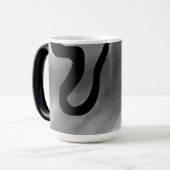 Op het Raster: Abstract Grijs, Zwart & Wit Magische Mok (Voorkant links)
