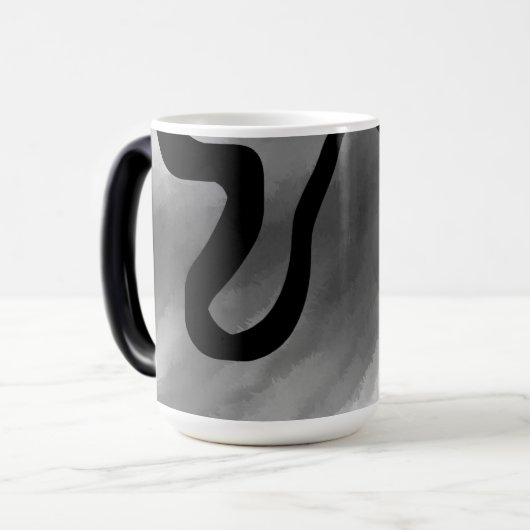 Op het Raster: Abstract Grijs, Zwart & Wit Magische Mok (Voorkant links)