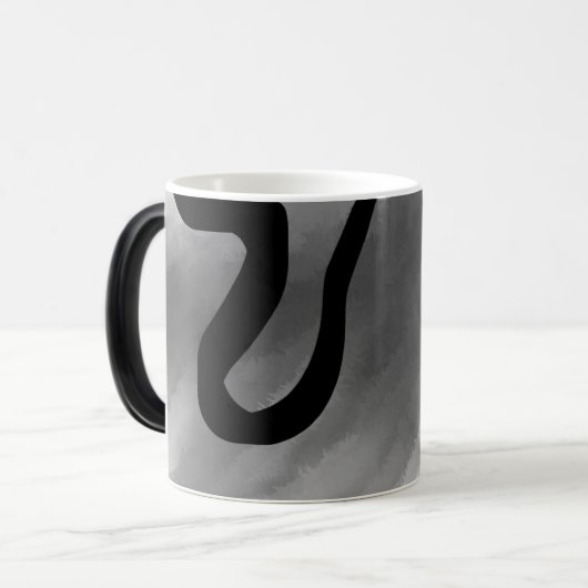 Op het Raster: Abstract Grijs, Zwart & Wit Magische Mok (Voorkant links)