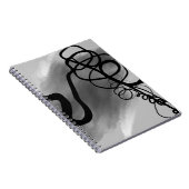 Op het Raster: Abstract Grijs, Zwart & Wit Notitieboek (Rechterzijde)