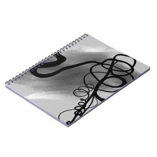 Op het Raster: Abstract Grijs, Zwart & Wit Notitieboek (Linkerzijde)