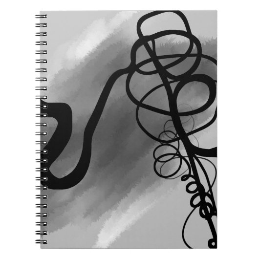 Op het Raster: Abstract Grijs, Zwart & Wit Notitieboek (Voorkant)