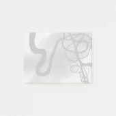 Op het Raster: Abstract Grijs, Zwart & Wit Post-it® Notes (Voorkant)