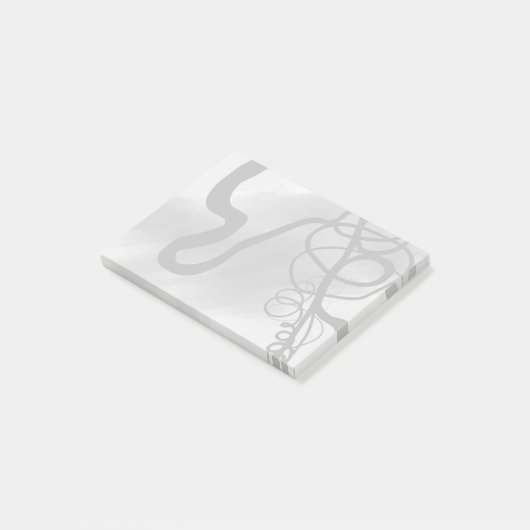 Op het Raster: Abstract Grijs, Zwart & Wit Post-it® Notes (Schuin)