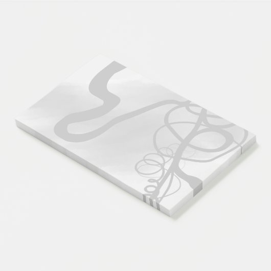 Op het Raster: Abstract Grijs, Zwart & Wit Post-it® Notes (Schuin)