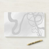 Op het Raster: Abstract Grijs, Zwart & Wit Post-it® Notes (Op bureau)