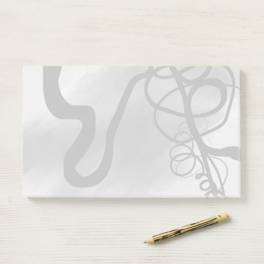 Op het Raster: Abstract Grijs, Zwart & Wit Post-it® Notes (Op bureau)