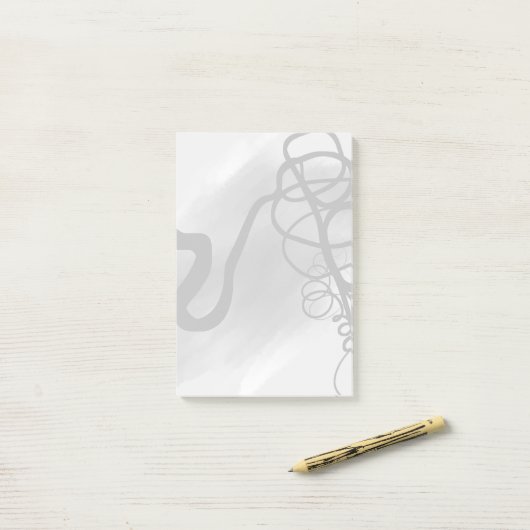 Op het Raster: Abstract Grijs, Zwart & Wit Post-it® Notes (Op bureau)