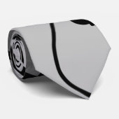 Op het Raster: Abstract Grijs, Zwart & Wit Stropdas (Opgerold)