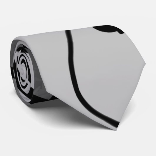 Op het Raster: Abstract Grijs, Zwart & Wit Stropdas (Opgerold)