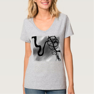Op het Raster: Abstract Grijs, Zwart & Wit T-shirt