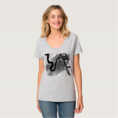 Op het Raster: Abstract Grijs, Zwart & Wit T-shirt (Voorkant volledig)