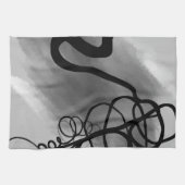 Op het Raster: Abstract Grijs, Zwart & Wit Theedoek (Horizontaal)